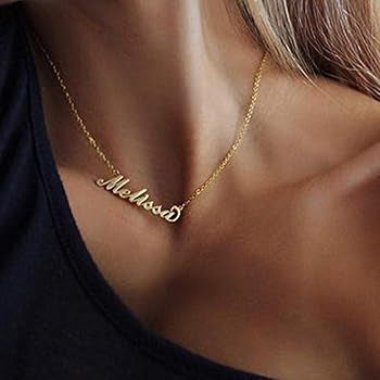 Name Necklace (43 Name Stocked & Custom Any Name) for Women Girls, Solid Stainless Steel /18K Gold Plated,18“+2” Rolo Chain with Strong Clasp, Gift Packaged