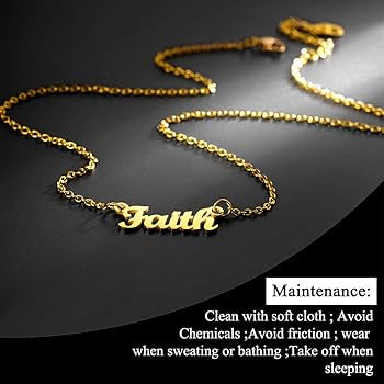 Name Necklace (43 Name Stocked & Custom Any Name) for Women Girls, Solid Stainless Steel /18K Gold Plated，18“+2” Rolo Chain with Strong Clasp, Gift Packaged