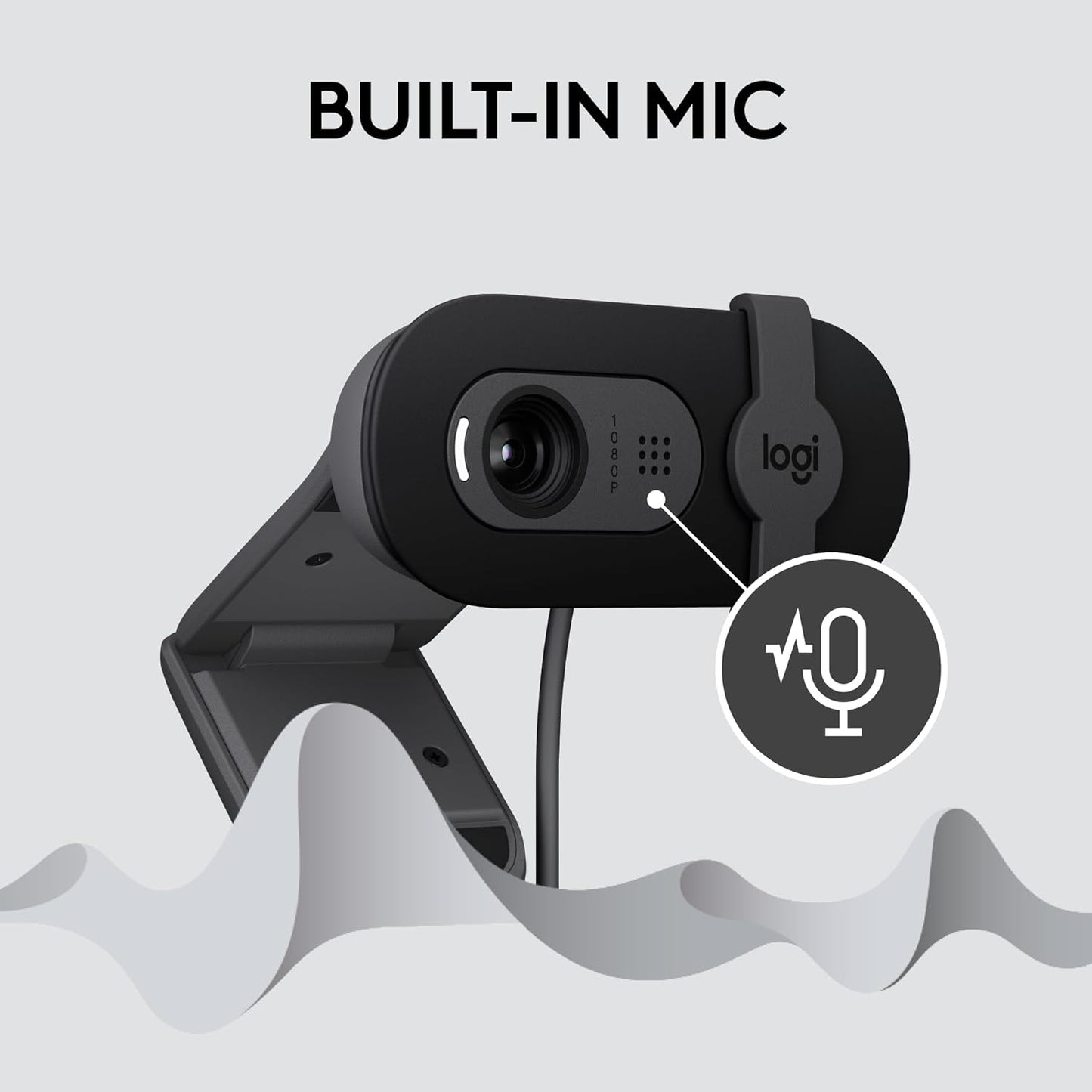Logitech Brio 101 Full HD 1080p Webcam for Meetings and Streaming, Auto-Light Balance, Built-in Mic, Privacy Shutter, USB-A, for Microsoft Teams, Google Meet, Zoom and More - Black