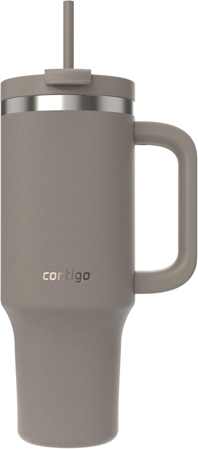 Contigo Streeterville Tumbler, 40 oz (1.18 L), Insulated Stainless Steel Water Bottle with Straw and Leak-Proof Lid, Glacier