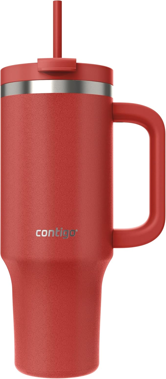 Contigo Streeterville Tumbler, 40 oz (1.18 L), Insulated Stainless Steel Water Bottle with Straw and Leak-Proof Lid, Glacier
