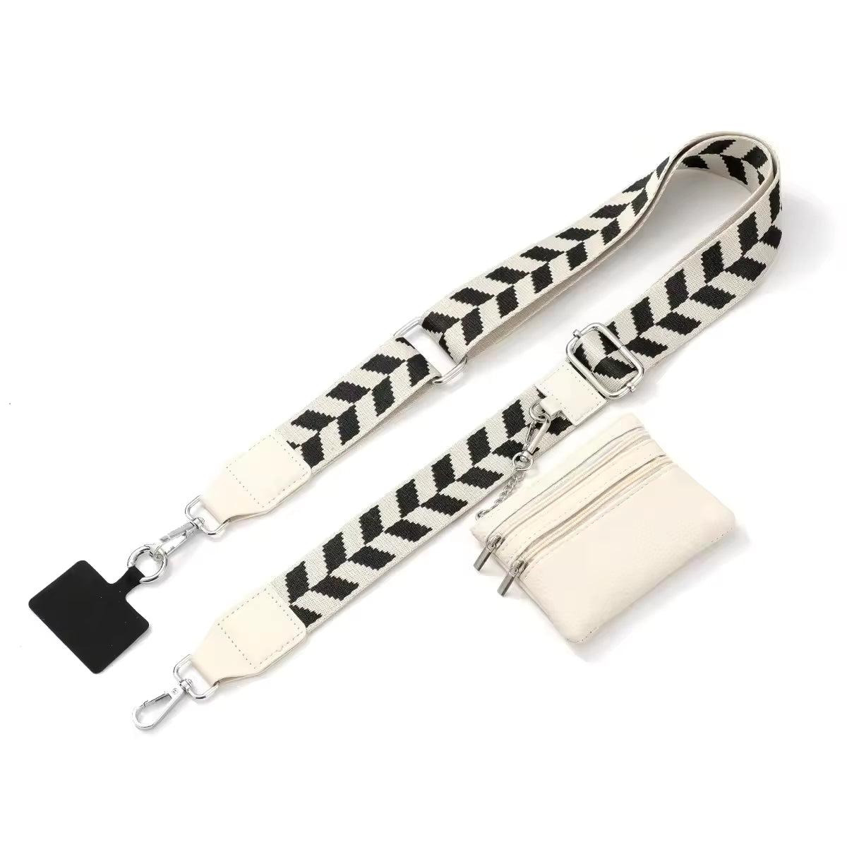 2025 New Wholesale Adjustable Portable Phone Strap with Zippered Pouch for Coin Purse Bag Clip and Go Strap Wallet Crossbody