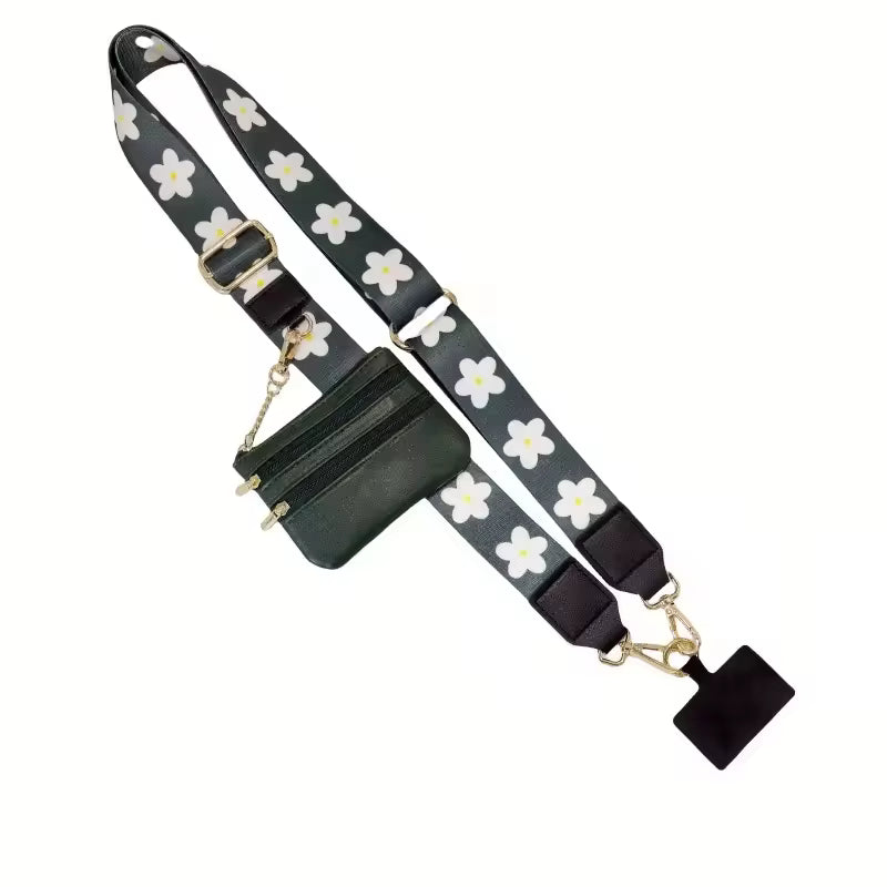 2025 New Wholesale Adjustable Portable Phone Strap with Zippered Pouch for Coin Purse Bag Clip and Go Strap Wallet Crossbody