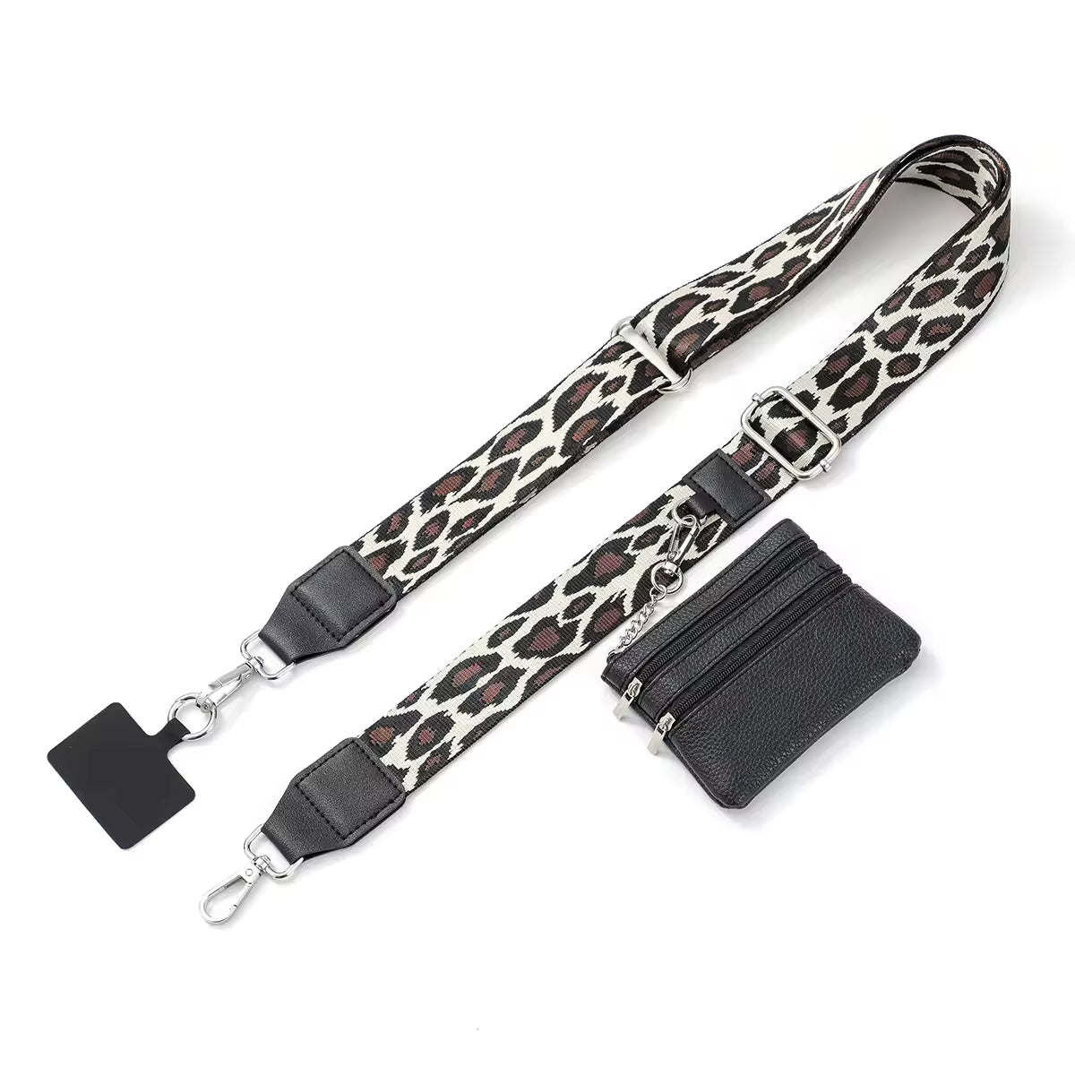 2025 New Wholesale Adjustable Portable Phone Strap with Zippered Pouch for Coin Purse Bag Clip and Go Strap Wallet Crossbody
