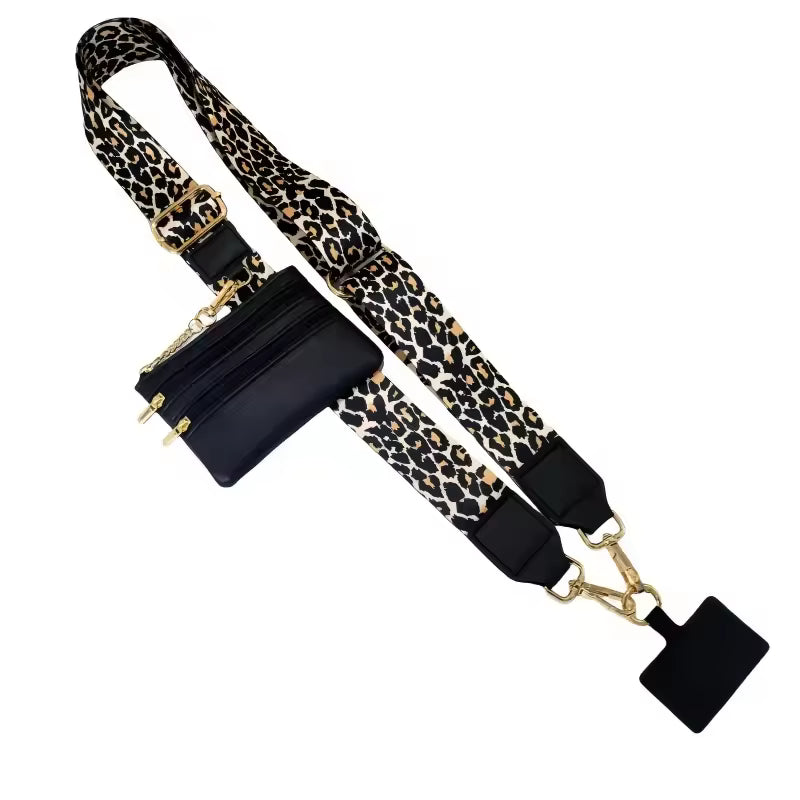 2025 New Wholesale Adjustable Portable Phone Strap with Zippered Pouch for Coin Purse Bag Clip and Go Strap Wallet Crossbody