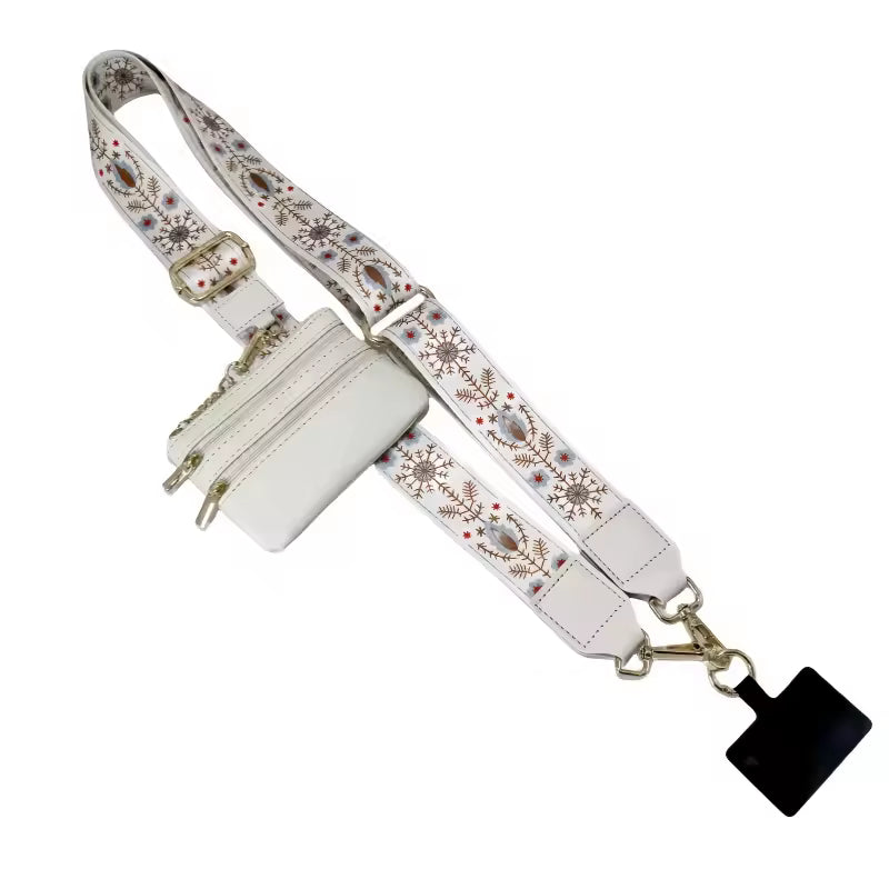 2025 New Wholesale Adjustable Portable Phone Strap with Zippered Pouch for Coin Purse Bag Clip and Go Strap Wallet Crossbody