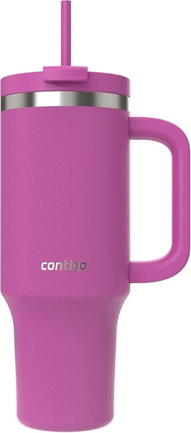 Contigo Streeterville Tumbler, 40 oz (1.18 L), Insulated Stainless Steel Water Bottle with Straw and Leak-Proof Lid, Glacier